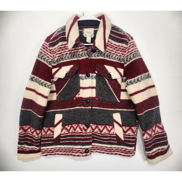 Forever 21 Jackets & Blazers - Forever 21 Women's Cozy Western Vibes Button-Up Jacket Multicolor Size L